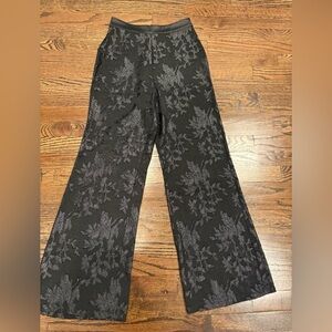 LPA Women's Black Floral Jacquard Wide-Leg Pants XS